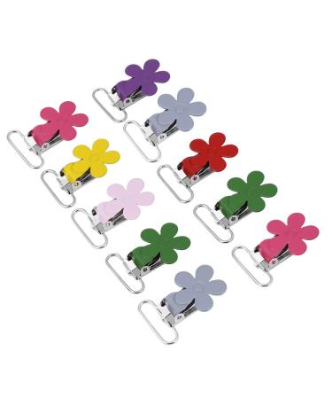 10pcs Pacifier Clips 25mm Mini Plum Shape Pacifier Clips Clip Holder with Bright Colors for Baby Jewely Making