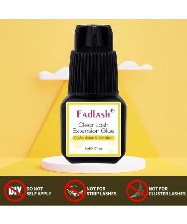 Professional Grade Clear Eyelash Extension Glue - 5ml | 1-Second Drying Time | 8-Week Retention | Extra Strong Formula for Transparent Lash Extensions | For Professional Use Only - Buy Online on SooperMarket.com