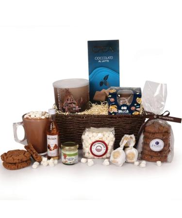 Hot Chocolate Hamper Gift Set - Hot Chocolate Bomb Biscuits & Mini Marshmallows - Birthday Gifts for Women & Men Chocolate Hamper Gift for Couples
