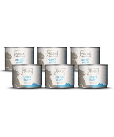 Mjamjam - Premium wet food for cats - delicate duck & poultry on delicious carrot 6 -pack (6 x 200 g) grain free with extra meat duck 200 g (6 Pack)