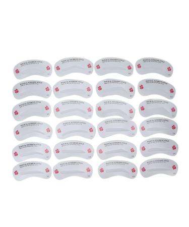 Waterproof Eyebrow Stamp Stencil Kit - 24pcs Reusable Stencils for Brow Shaping and Filling - Makeup Eyebrow Definer - Buy Online on SooperMarket.com
