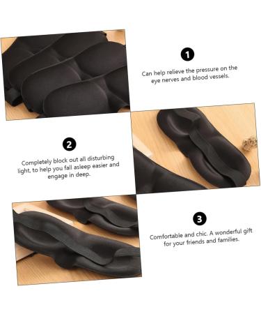 Hemoton 3D Stereo Goggles Silk Sleep Mask Set - 5Pcs Cotton Silk Pillow & Eye Masks for Night Blindfold and Deep Sleep - Black - Buy Online on SooperMarket.com