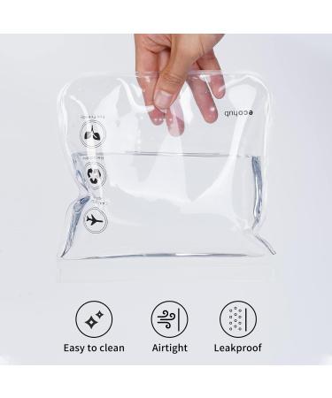 ECOHUB Airport Security Liquids Bags - TSA Approved Clear Travel Toiletry Bag (2 pcs) - 20 x 20cm - For Men and Women - Airline Approved - Buy Online on SooperMarket.com