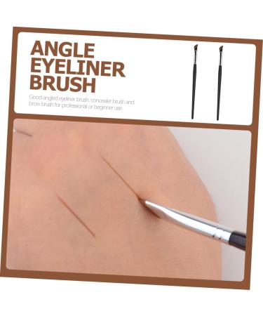 WOONEKY 2pcs Eyebrow Brush Portable Eyeliner Brush Eye Shadow Brush Eyeliner Makeup Brush Makeup Tool Metal - Buy Online on SooperMarket.com
