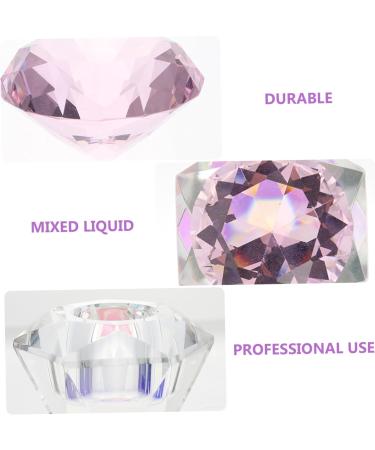POPETPOP 1pc Nail Art Crystal Cup Glass Container with Lid Nail Powder Dish Nail Monomer Liquid Bowl Glass Nail Dish Transparent Nail Polish Crystal Nail Art Cup White Crystal Cup Bowl Care 5.5x5.5cm Pink - Buy Online on SooperMarket.com