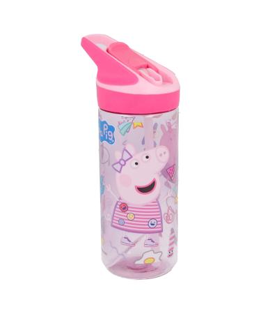 Peppa Pig |Reusable Tritan bottle for children |Reusable water bottle with anti -drip system and silicone straw - easy to open with a push button - BPA free - capacity: 620 ml