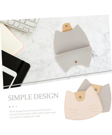 CABILOCK 8 STK Leather Mask Storage Box - Reusable Mask Folder & Case for Face Cover - Perfect for Students | Hellgraux 4 Stk 15x12cm - Buy Online on SooperMarket.com