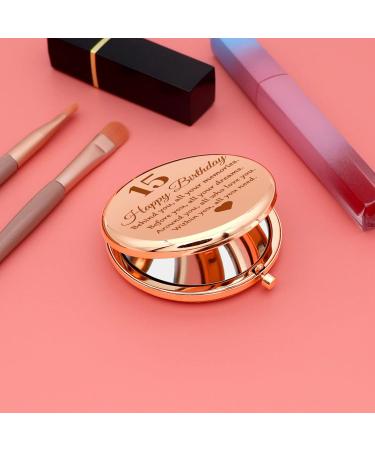 2 Pack Compact Mirror Set - 15th Birthday Gifts for Girls - Inspirational Makeup Mirror for Daughter, Sister, Niece, Cousin, BFF - Buy Online on SooperMarket.com