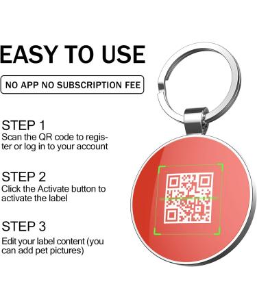 DISONTAG QR Code Dog ID Tag - Personalized Social Profile Free Online Pet Management Modifiable Privacy Controls Round A4 Size - Buy Online on SooperMarket.com