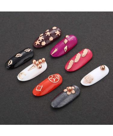 1 Box Japanese Nail Rivets Rose Gold Metal Nail Art Studs Shell Star Fish Conch Hollow Studs Multiple Shapes 3d Mixed Manicure Jewelry for Craft Diy Nails Decoration - Buy Online on SooperMarket.com