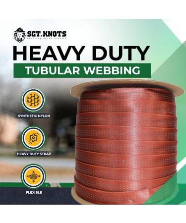 BlueWater 1 Tubular Climbing Webbing - Orange Nylon - Heavy Duty Strap for Climbing Gear - 1 x 5 Yards - Buy Online on SooperMarket.com