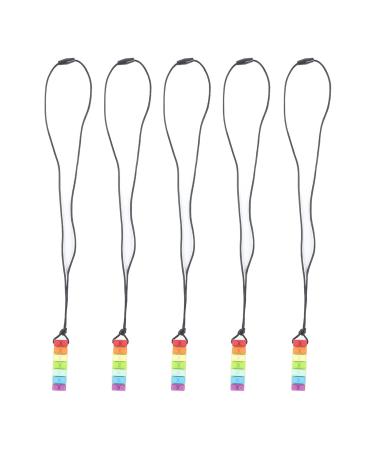 Infant Sensory Chew Pendant 5pcs Set - High Temp Resistant Teething Necklace for Boys (Green) - Buy Online on SooperMarket.com