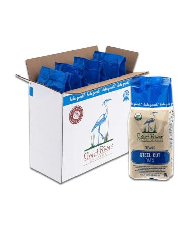 Great River Organic Milling, Oatmeal, Steel Cut Oats, Organic, 22 Ounces (Pack of 4)