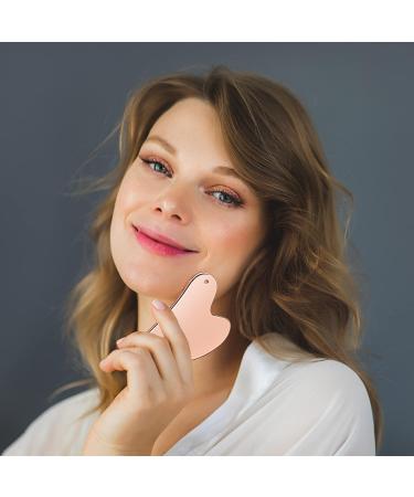 Stainless Steel Gua Sha Tool for Face & Body - Rose Gold Facial Massage Tool | Tighten Skin & Enhance Beauty | Includes Travel Pouch - Buy Online on SooperMarket.com
