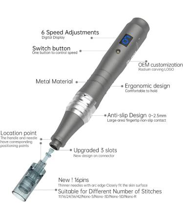 Dr Pen Ultima M8 - Professional Microneedling Derma Pen for Home Use | 2Pcs 16Pins Cartridge | Dermapen Micro Needling Kit - Buy Online on SooperMarket.com