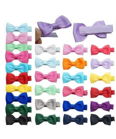 40 Pcs Baby Hair Clip Hair Clips for Girls Cute Colorful Toddler Hair Clips 2 Inch Hair Bows Baby Girls Hair Accessories Fully Lined Barrettes for Girls Toddlers Infants Kids Mixed Colours:a