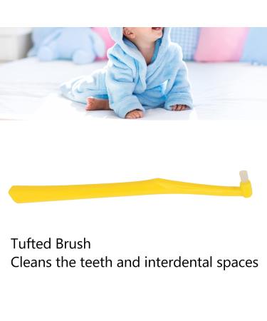 5PCS Soft Tufted Interdental Toothbrush Set - Compact Round Head Denture Brush for Braces & Dental Implants - Yellow - Buy Online on SooperMarket.com
