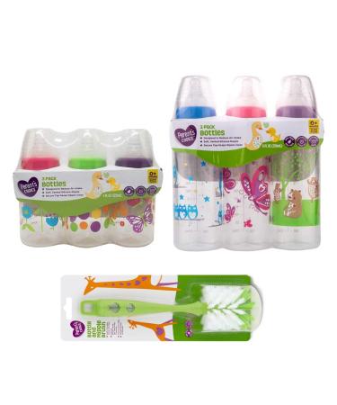 Baby Bottles and Bottle Cleaning Brush Bundle (Girl)