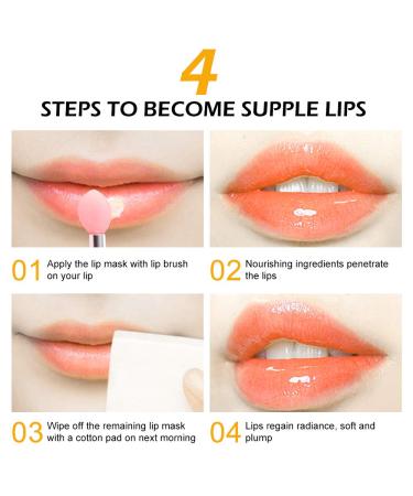 Double-Effect Lip Scrub Mask | Exfoliating & Moisturizing Lip Treatment for Cracked Lips - Overnight Repair Balm (Orange - Buy Online on SooperMarket.com