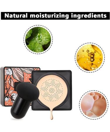 Mushroom Head Air Cushion BB Cream CC Cream Foundation + Makeup Sponge | Long-lasting, Waterproof, Natural Moisturizing Concealer - Buy Online on SooperMarket.com