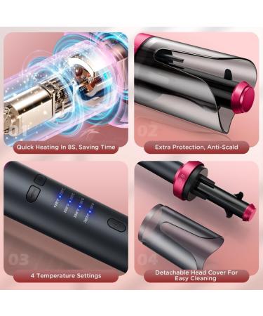 Automatic Curling Iron - 1 Large Rotating Barrel 4 Temp Settings Anti-Scald & Anti-Tangle Fast Heating Hair Curler - Perfect for International Shipping - Buy Online on SooperMarket.com