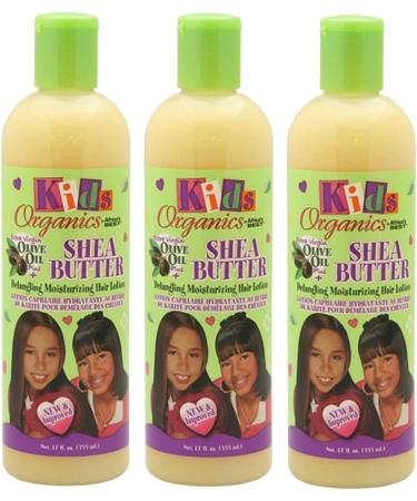 Africa's Best Kids Organics Shea Butter Detangling Moisturizing Hair Lotion 12 oz (Pack of 3)