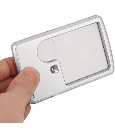 Card Type Magnifying Glasses Credit Card Sized Magnifying Lenses Ideal Pocket Magnifier for Reading Magnifying Glass with LED Light and Leather Case - Buy Online on SooperMarket.com