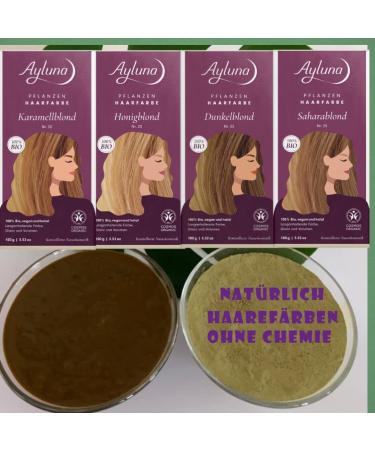 Ayluna Plant Hair Color 20 Honey Blonde - Vegan Ammonia-Free 100% Gray Coverage with Henna & Botanicals | 100g Pack - Buy Online on SooperMarket.com