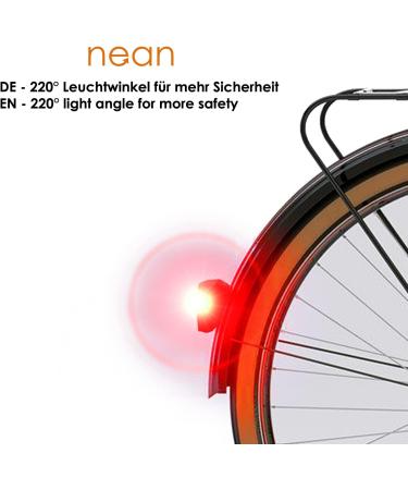 Buy NEAN LED Bicycle Dynamo Rear Light | STVZO Approved Reflector & Parking Light | 7 Candela Red Outdoor Reflector Lamp - Buy Online on SooperMarket.com