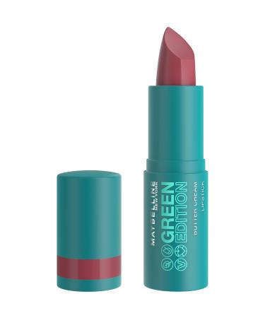 Maybelline Green Edition Butter Cream High-Pigment Bullet Lipstick  Lagoon  Mauve  0.12 oz Lagon