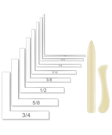 10 Pieces Creative Positioning Pieces Card Corners Helpers with Bone Folder Tool Stamping Corners Paper Craft Supplies Scrapbooking Tools for Paper Craft Card Making and Scrapbooking (Transparent)