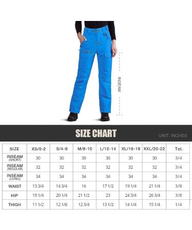 FREE SOLDIER Women's Waterproof Snow Ski Pants - Marina Blue, Small (4-6) 32L Slim Fit - Buy Online on SooperMarket.com