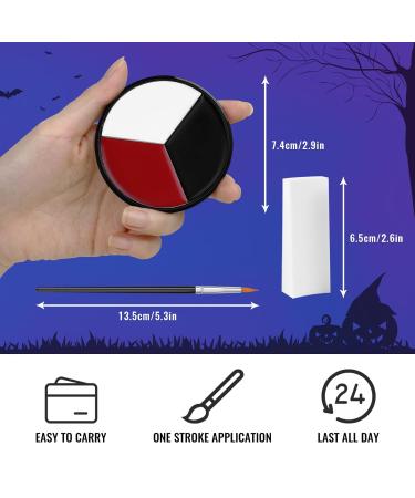 Buy Black White Red Face Paint Kit - Includes 3 Sponges & Brush | Perfect for Baseball Softball Halloween Makeup Cosplay & Theme Parties - Buy Online on SooperMarket.com