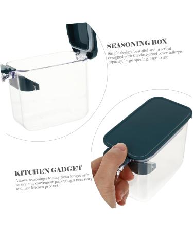 GRIRIW Box Seasoning Box Spice Containers Glass Condiment Bottles Salt Storage Organizer Jar With Cover 15X6.5X9.5CM Random Color - Buy Online on SooperMarket.com