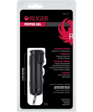 SABRE Ruger Pepper Gel - 25 Bursts, 12-Foot Range, UV Dye, Finger Grip, Key Ring - Black Pepper Spray - Buy Online on SooperMarket.com