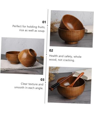 ABOOFAN 3 Pcs Salad Bowl Wood Decor Dessert Containers Snack Containers Storage Holder High Capacity Japan As Shownx3pcs 12x12x6.7cmx3pcs - Buy Online on SooperMarket.com