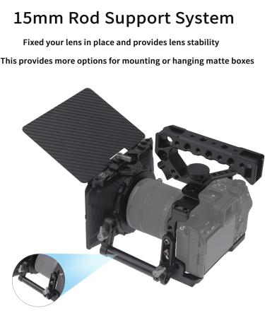 Foto4easy Mini Matte Box: Lightweight 15mm Rod Support for DSLR Mirrorless Cameras - Compatible with 67mm/72mm/77mm/82mm Lenses - Supports 4x4/4x5.65 Filters - Black Standard Edition - Buy Online on SooperMarket.com