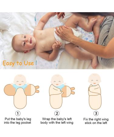 Vicloon Baby Swaddle Wrap Set - Organic Cotton Blanket for Newborns 0-3 Months (7-14lbs) - Blue (2 pcs) - Buy Online on SooperMarket.com