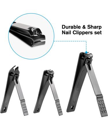 Manicure Set Men 18-Piece Nail Care Set Pedicure Care Set Nail Clippers Set Stainless Steel Nail Set Portable for Travel (Black) - Buy Online on SooperMarket.com