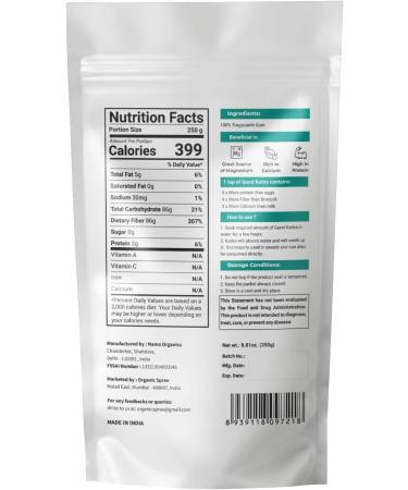 Organic Spree Pure Natural Gond Katira - Tragacanth Gum - Gomme adragante - Goma Tragacanto - 250grams (8.81 oz) - Buy Online on SooperMarket.com