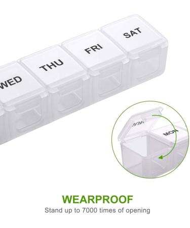 Large Weekly Pill Organizer Sukuos Large Daily Pill Cases for Pills/Vitamin/Fish Oil/Supplements (black+clear) - Buy Online on SooperMarket.com