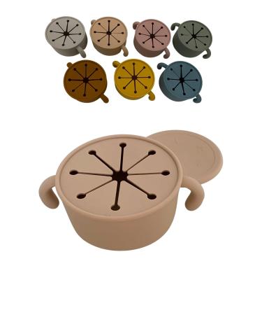 Blumie Non Spill Snack Pot for Baby Finger Food Cup for Toddlers BPA Free Silicone Spill Proof Box with lid for Kids (Daisy Pink)