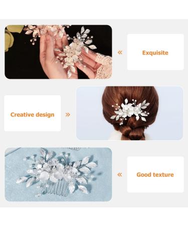 Rose Pink Pearl Hairpin Wedding Hairpin Bridal Hair Clips Accessories Everyday Headwear Thin Women Floral Hairpin For Wedding Bride Bridesmaid Party - Buy Online on SooperMarket.com