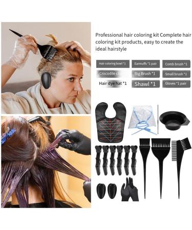 carrub 16 Pieces Hair Dye Coloring Kit- Hair Tinting Bowl Hair Agitator Dye Brush Ear Cover Hairpin Hair Coloring Cape - Buy Online on SooperMarket.com