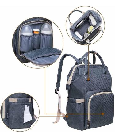 Caucko Baby Diaper Bag with Stroller Hook - Multifunctional Nylon Travel Backpack Large Capacity with Multiple Compartments - Gray (KT01-4) - Buy Online on SooperMarket.com