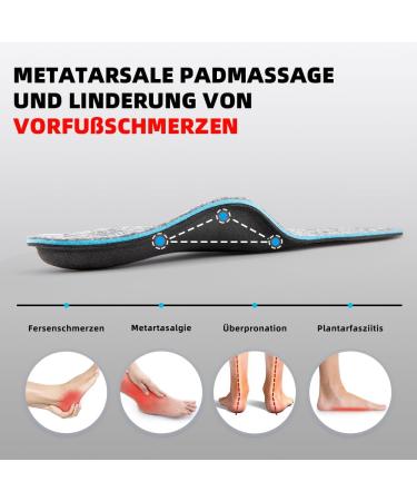 Valsole Orthopedic Insoles for Men & Women | Soft Functional Shoe Inserts for Flat Feet & Plantar Fasciitis | EU Size 41-42 (27cm) - Relief from Foot Pain - Buy Online on SooperMarket.com