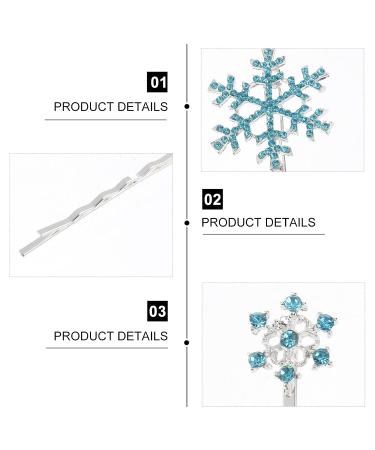 KALLORY Snowflake Hair Pins - 6pcs Decorative Barrettes for Girls | Party Hair Clips for Children - Snowflake Style Hair Accessories - Buy Online on SooperMarket.com