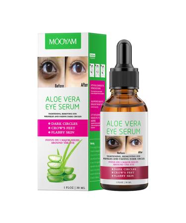 Aloe Vera Eye Serum for Dark Circles Deeply Moisturizing Anti Aging Smooth Fine Lines and Crows Feet Tightening and Lifts Eye Skin Enhance Skin Elasticity Fragrance Free(1 OZ)