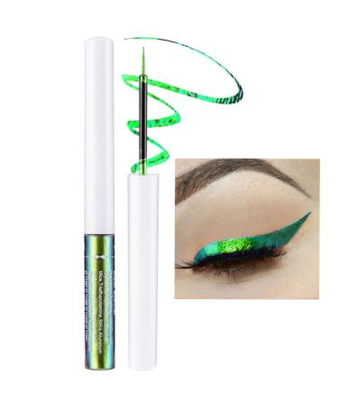 HERBENJOY Chameleon Eyeliner Metallic Liquid Eyeliner Green Changing Long-lasting Holographic Glitter Multichrome Eye make-up For Women Quick Drying Smudge-proof (#05)