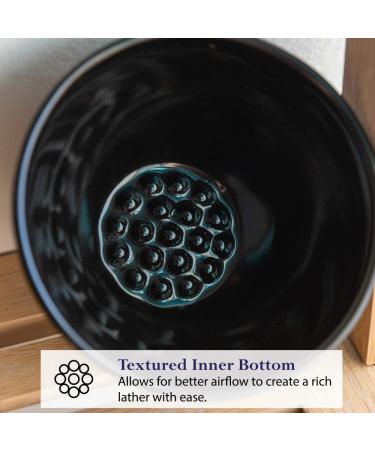ROYAL SHAVE Ceramic Textured Shaving Bowl - Large Black Soap & Cream Dish for Rich Lather - Buy Online on SooperMarket.com